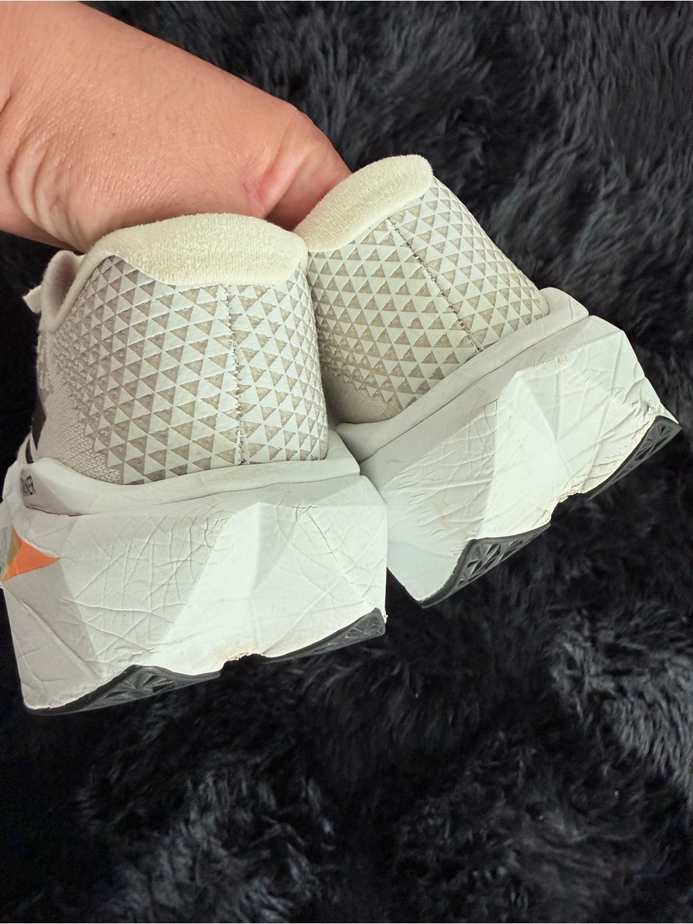 New Balance White and Gray Trainers with Orange & Yellow Midsole Accent - Picture 7 of 12